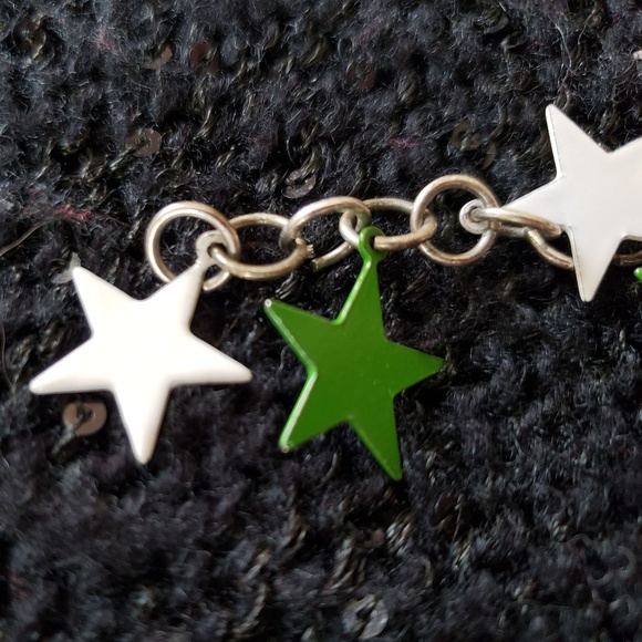 Two-Tone Star Charm Link Bracelet